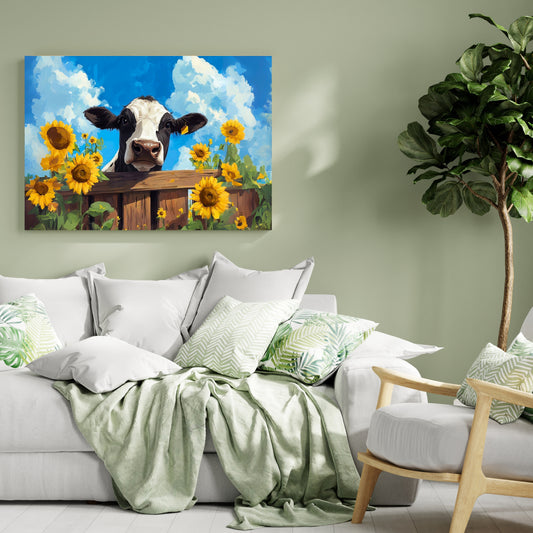 Vaca y Girasoles